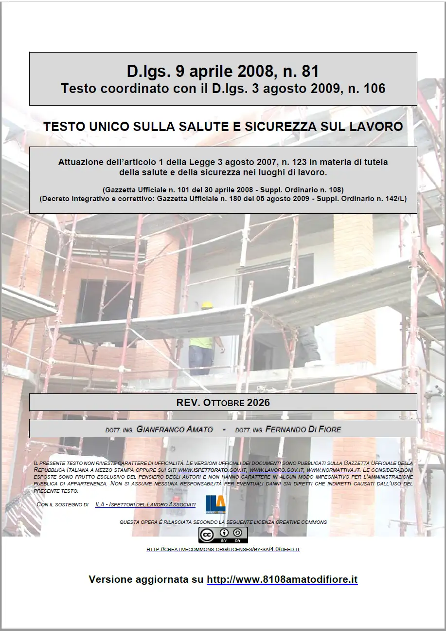 Testo Unico Sicurezza D.Lgs. 81/2008 - 10.2026